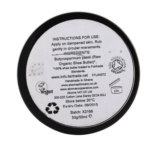 Unt de shea nerafinat Akoma Skincare, Fairtrade, bio, 50 ml
