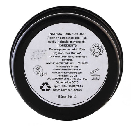 Unt de shea nerafinat Akoma Skincare, Fairtrade, bio, 150 ml