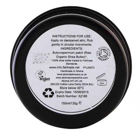 Unt de shea nerafinat Akoma Skincare, Fairtrade, bio, 150 ml