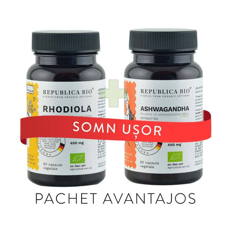 SOMN USOR Complex, pachet promotional (Ashwagandha + Rhodiola), BIO, RAW, VEGAN