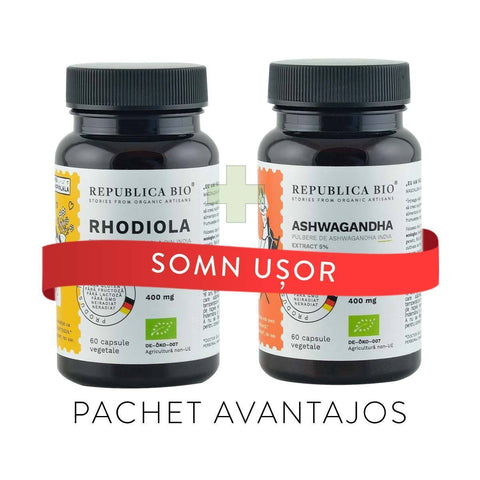 SOMN USOR Complex, pachet promotional (Ashwagandha + Rhodiola), BIO, RAW, VEGAN